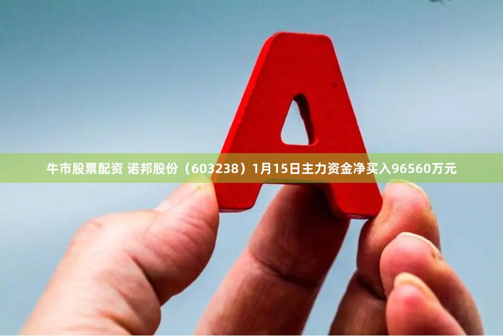 牛市股票配资 诺邦股份（603238）1月15日主力资金净买入96560万元