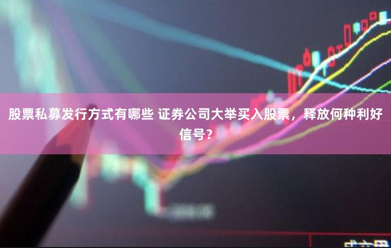 股票私募发行方式有哪些 证券公司大举买入股票，释放何种利好信号？